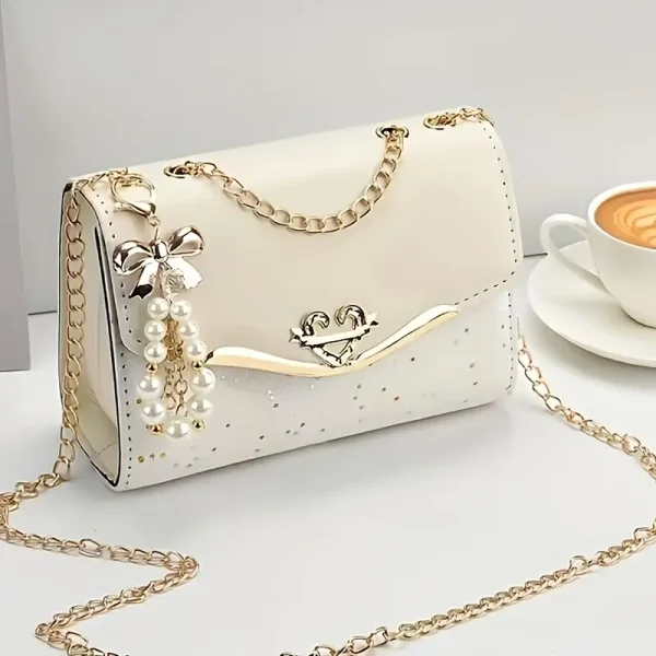 Chic Mini Shoulder Bag with Sparkling