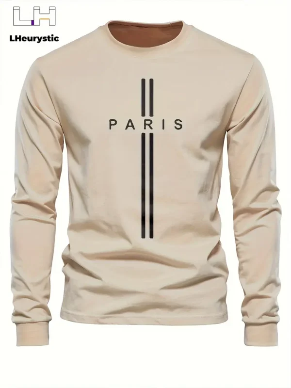 Men's Fashion Letter Print Long Sleeve